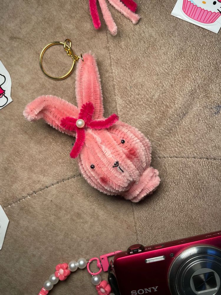Cute Pink Bunny Keychain🐰❤️