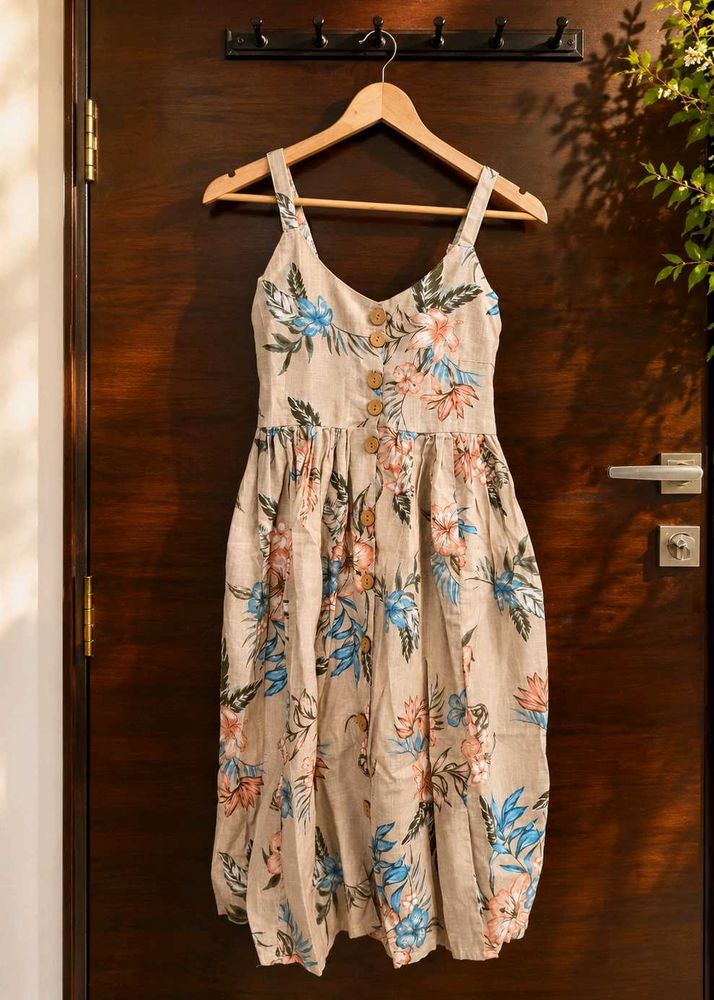 Floral Breeze Button-Front Summer Dress