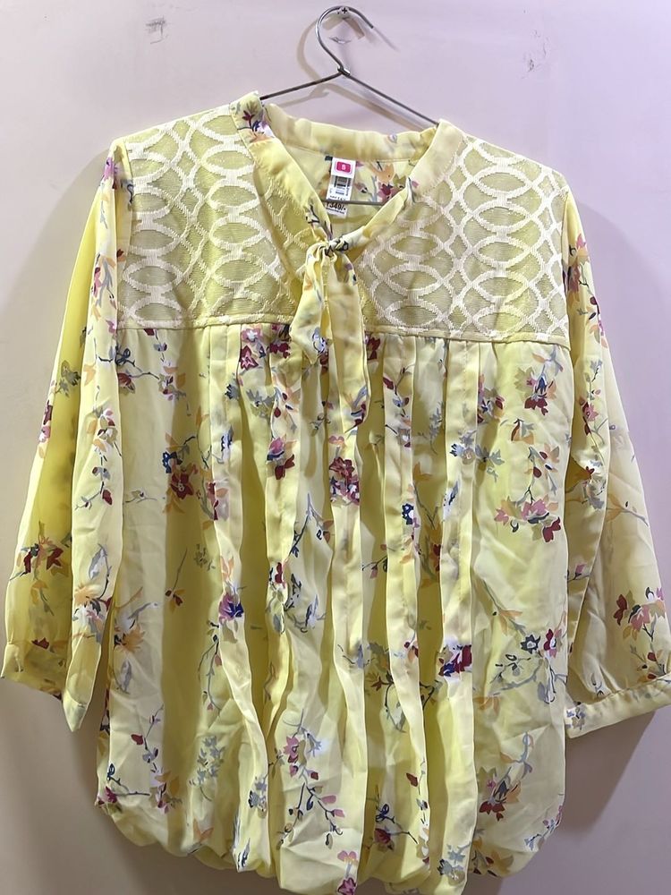 Floral Print Yellow Top
