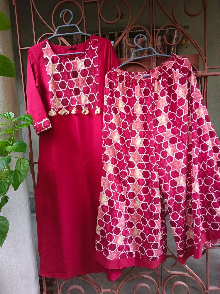 Branded Beautiful Kurta With Flared Bottom wear❤️❤