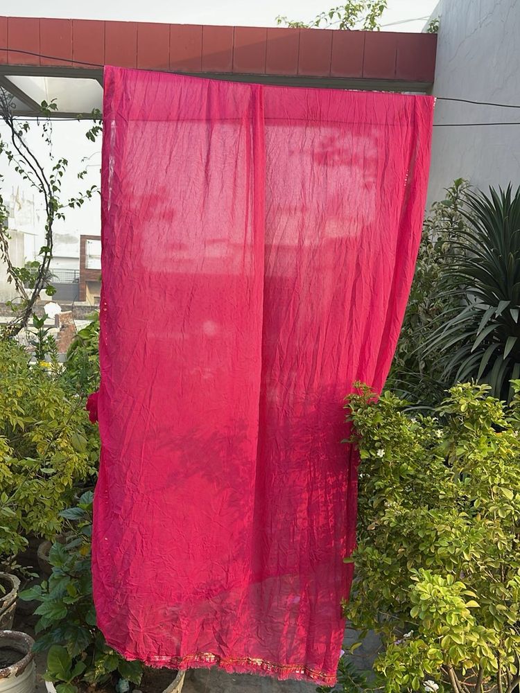 Vibrant Pink Embroidered Dupatta