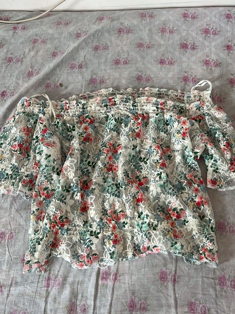 Floral Off-Shoulder Lace Top