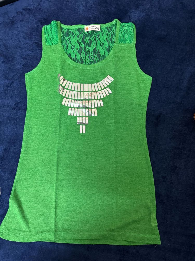 Green Lace Tank Top