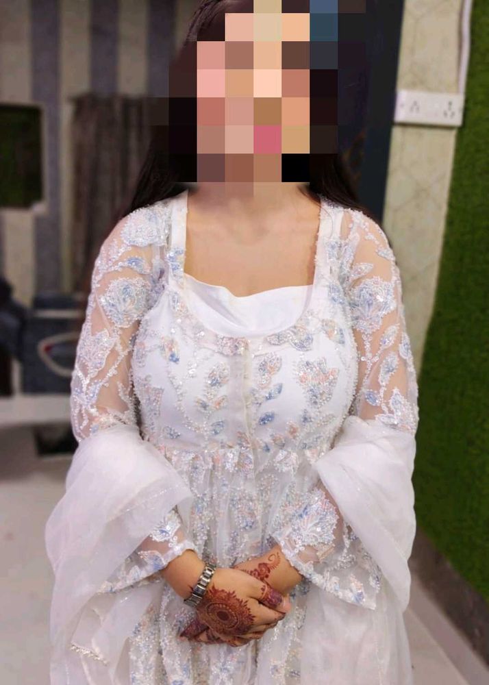 Elegant White Embroidered Dress