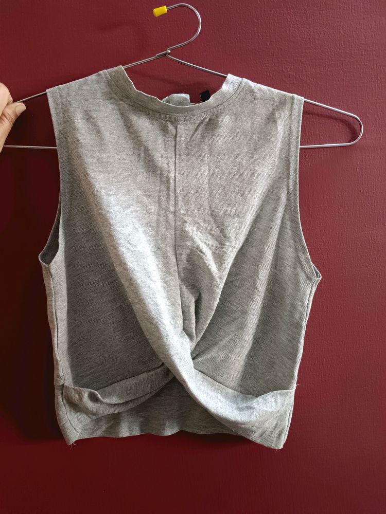 Grey Sparkly Crop Top