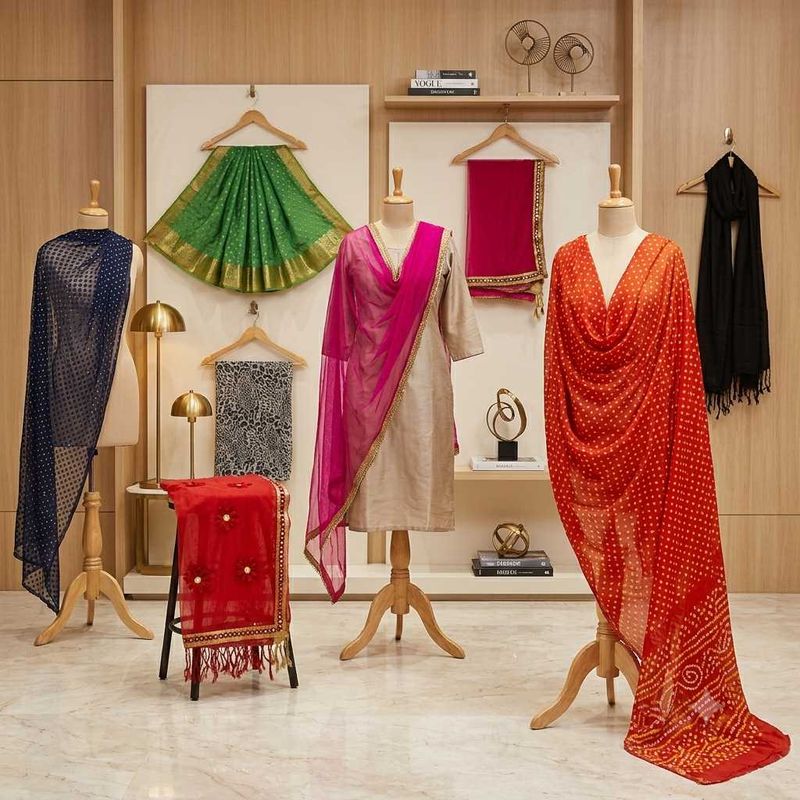 Vibrant Indian Dupattas - Various Colors