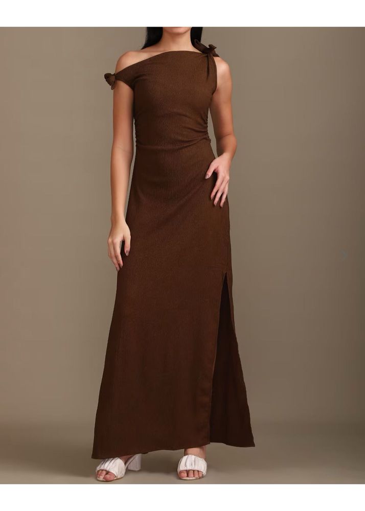 Elegant Brown Maxi Dress