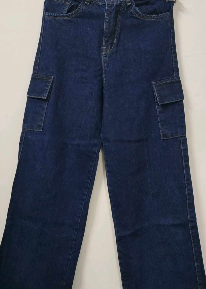 Unused Dark Blue Cargo Jeans