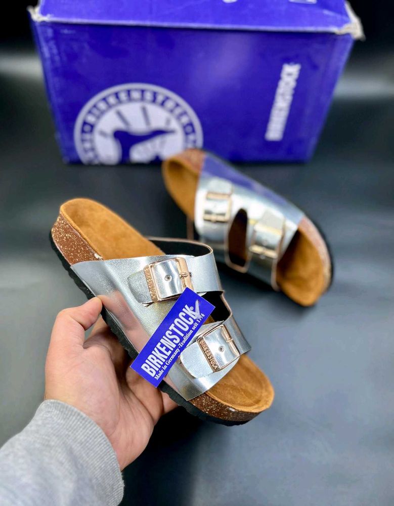 Birkenstock Arizona Silver Sandals