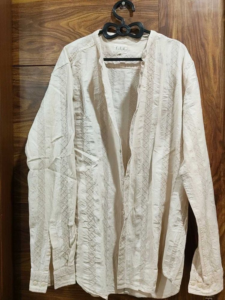 Bohemian Textured Button-Down Shirt