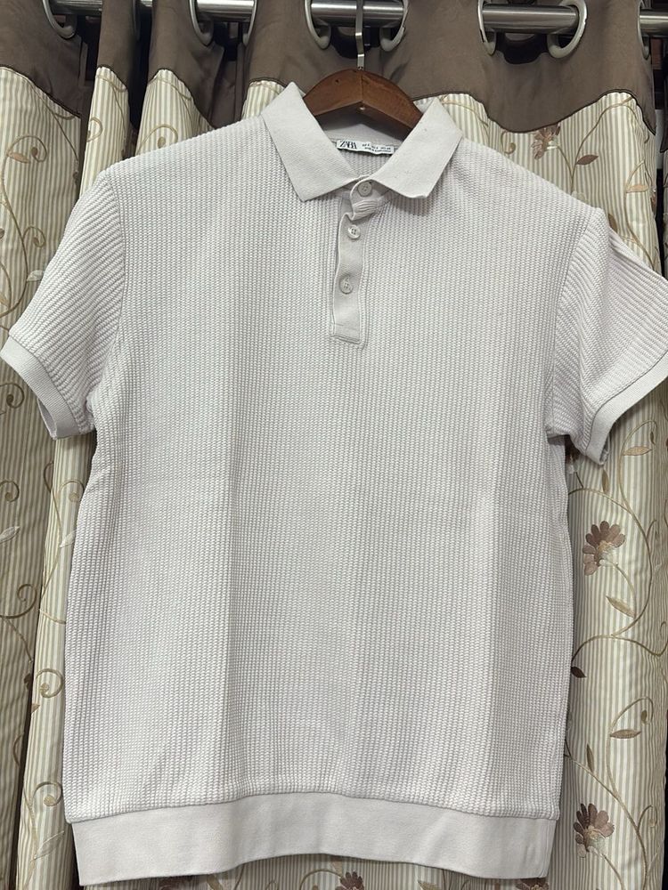 Zara Light Beige Polo Shirt