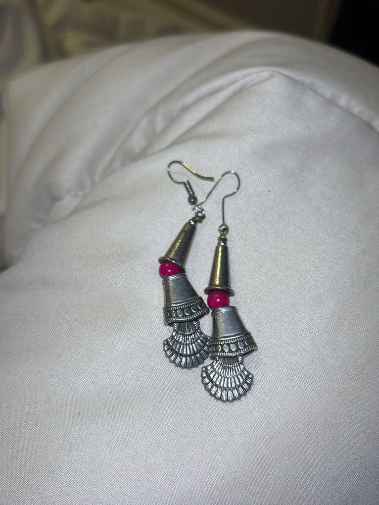 Boho Silver Tone Dangling Earrings