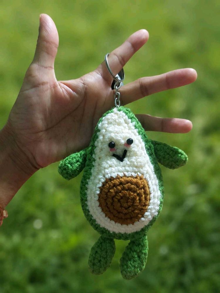 Cute Crochet Avocado Keychain