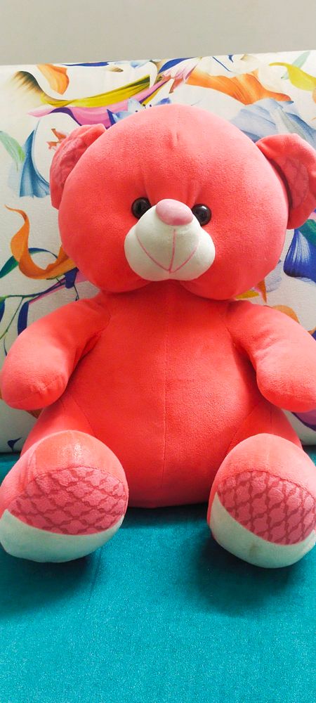 Cute Coral Teddy Bear Plush Toy