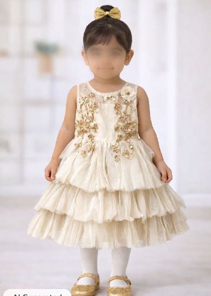 Elegant Ivory &amp; Gold Party Dress Size 20