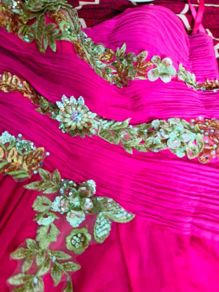 Stunning Magenta embellished gown