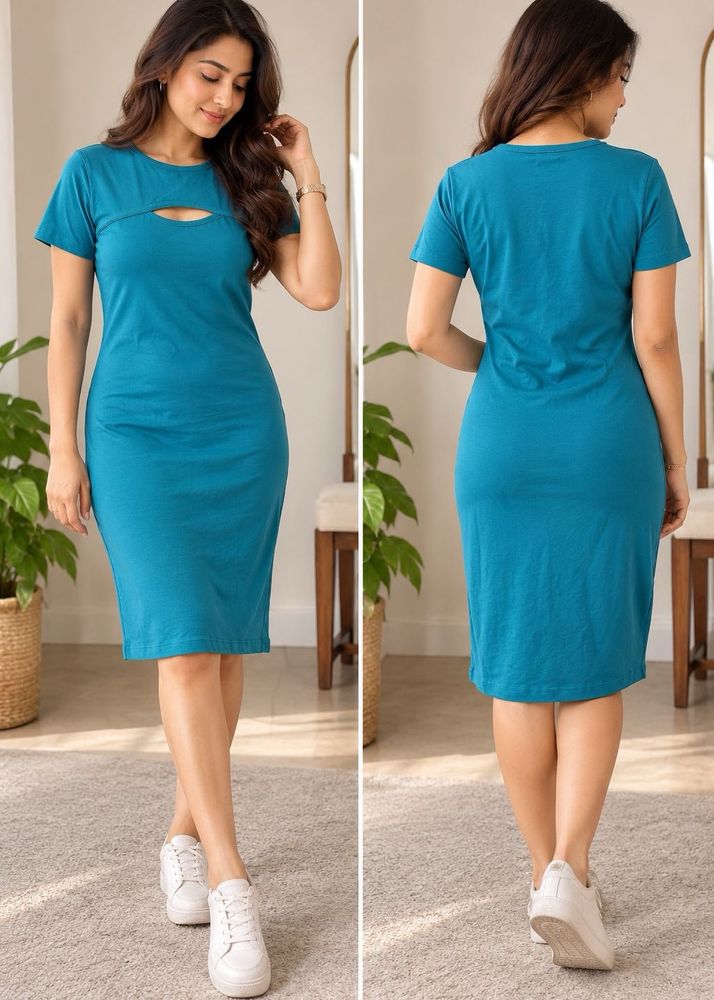 Teal Cutout Mini Dress