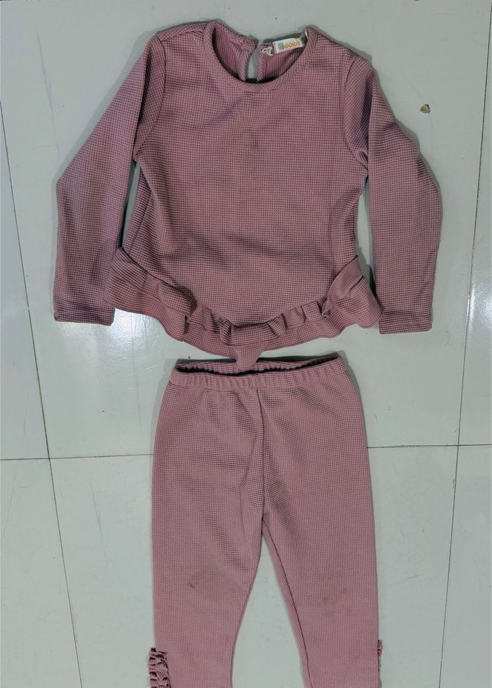 branded Pink Top &amp; Leggings Set
