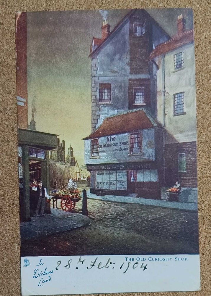 Vintage 'Old Curiosity Shop' Postcard Tucks Art Se
