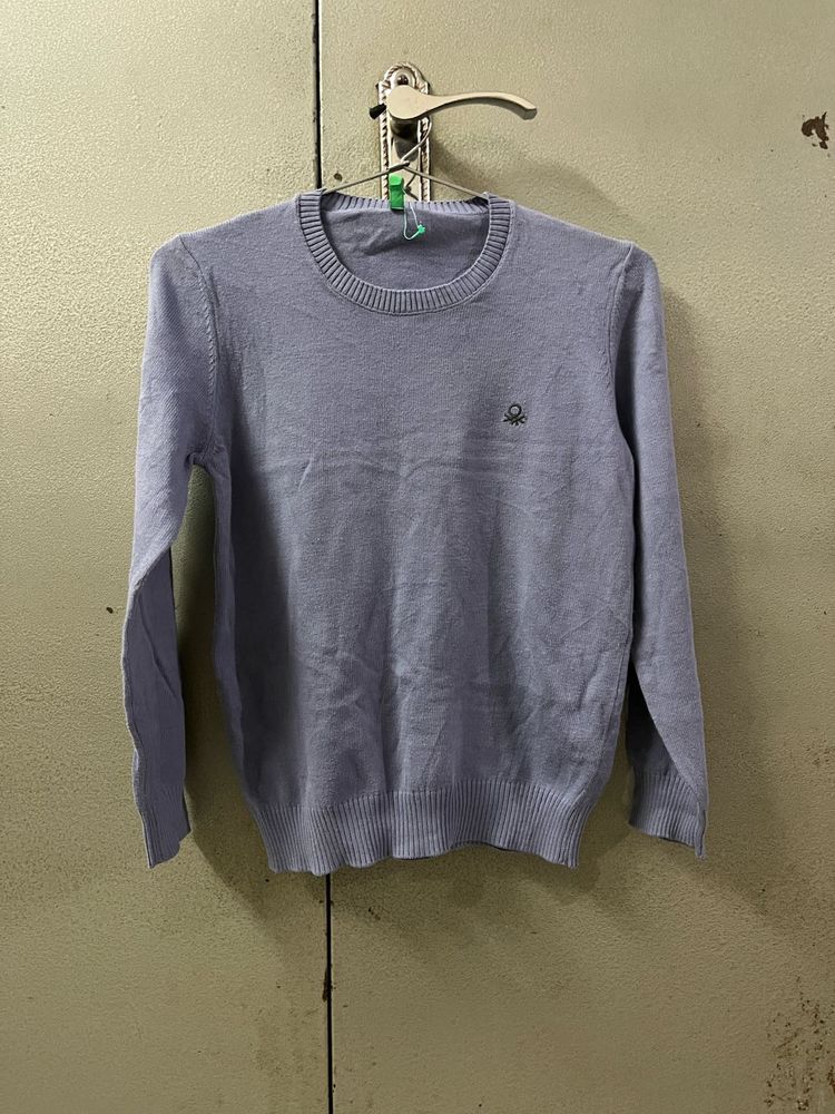 Benetton Blue Cotton Sweater