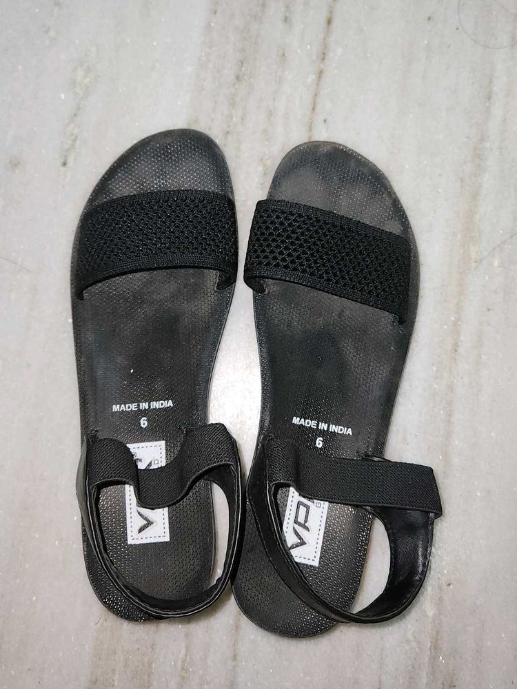 Black Wedge Sandals for Women