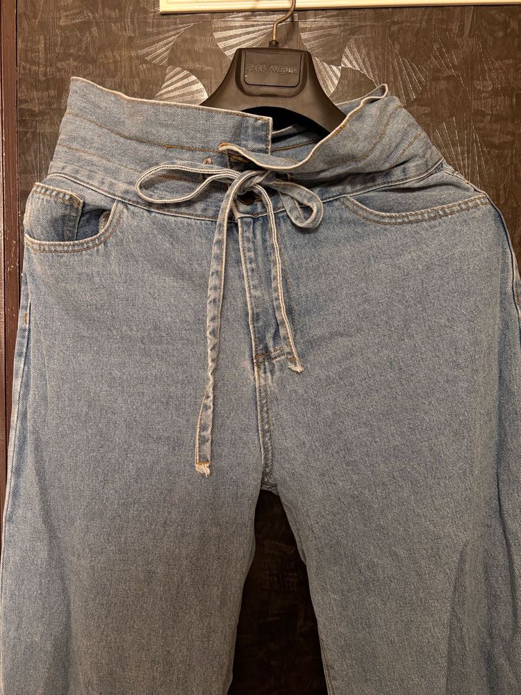 High-Waisted Denim Jeans