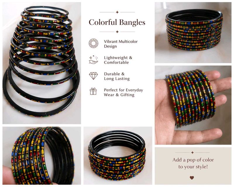 Vibrant Multicolor Bangles Set