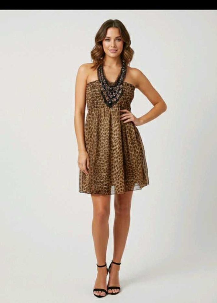Y2K Leopard Print Dress