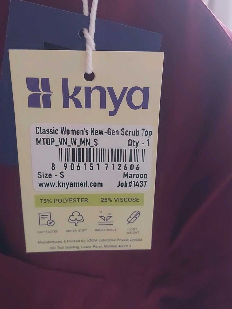 Maroon V-Neck Scrub Top and bottom