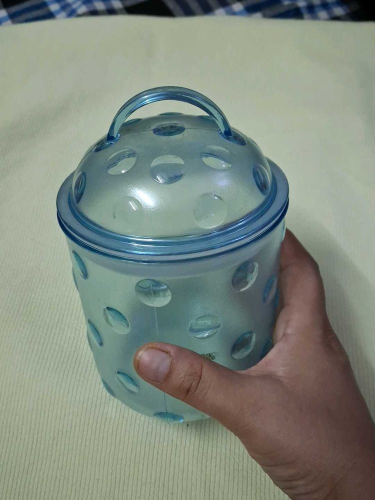 Cute Blue Polka Dot airtight Jar