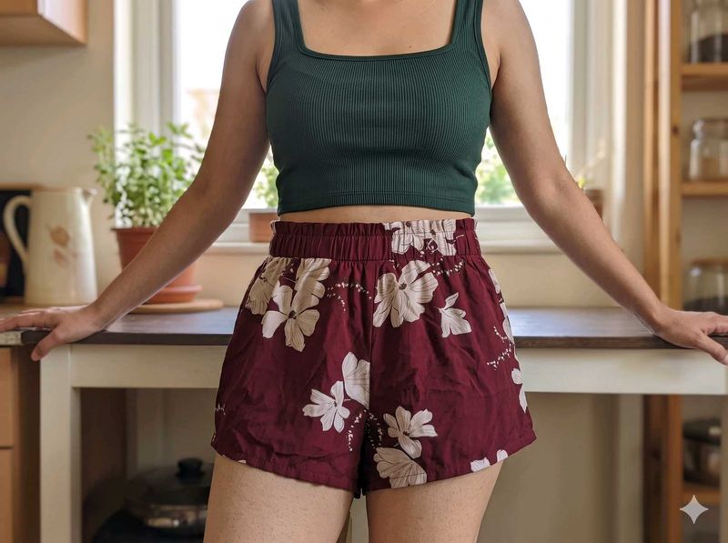 Floral Print High-Waisted Shorts