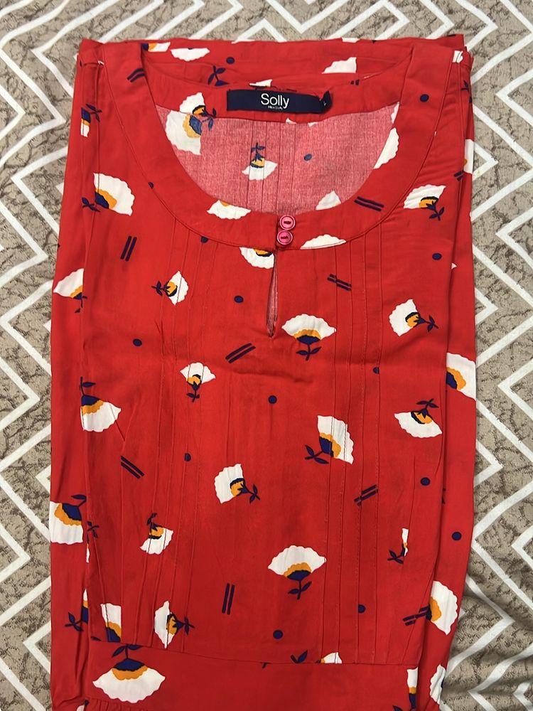 Red Floral Solly Dress