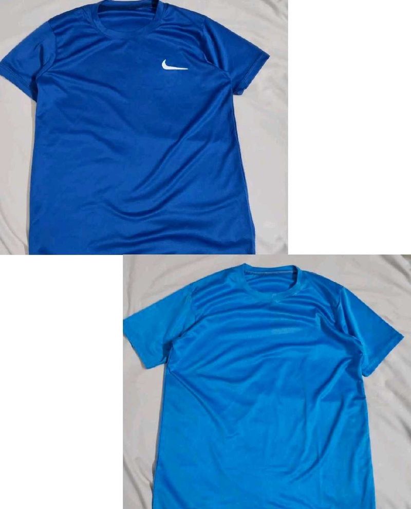 Combo of 2 Blue Active Unisex T-Shirts