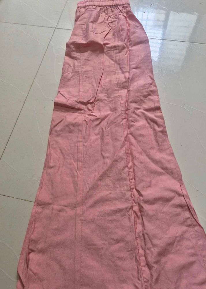 Pink Palazzo Pants with net jacket