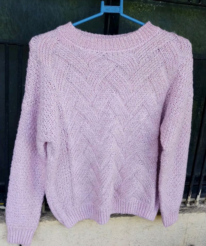 PINK WOOLEN SWEATER Medium Size...