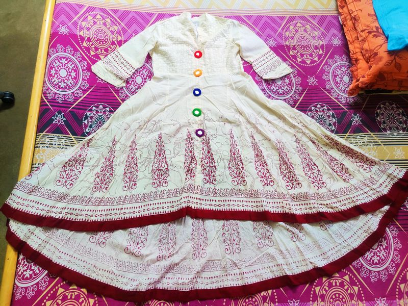 pure cotton chikon anarkali gown❤️never used