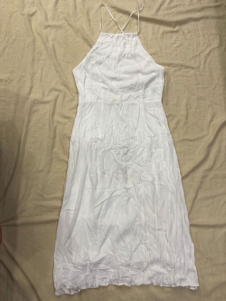 ASOS White Backless Midi Dress