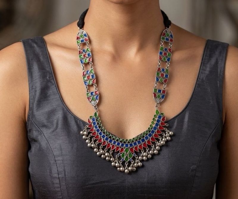 New Bohemian Multicolored Statement Necklace