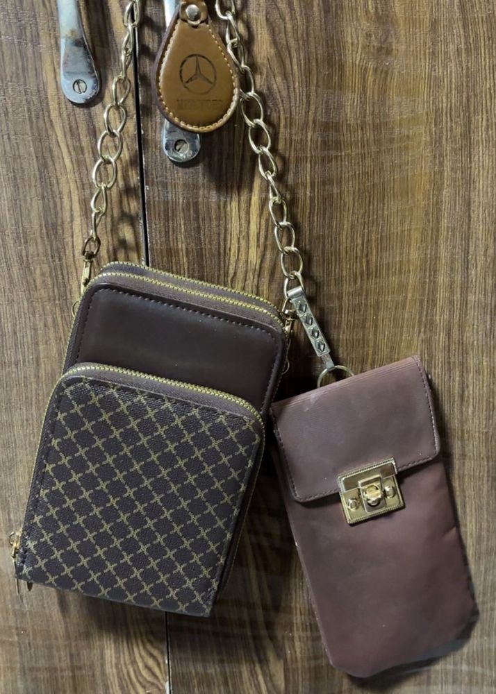Chic Brown Crossbody Bag Set