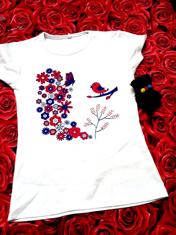 Floral Bird Print Tee