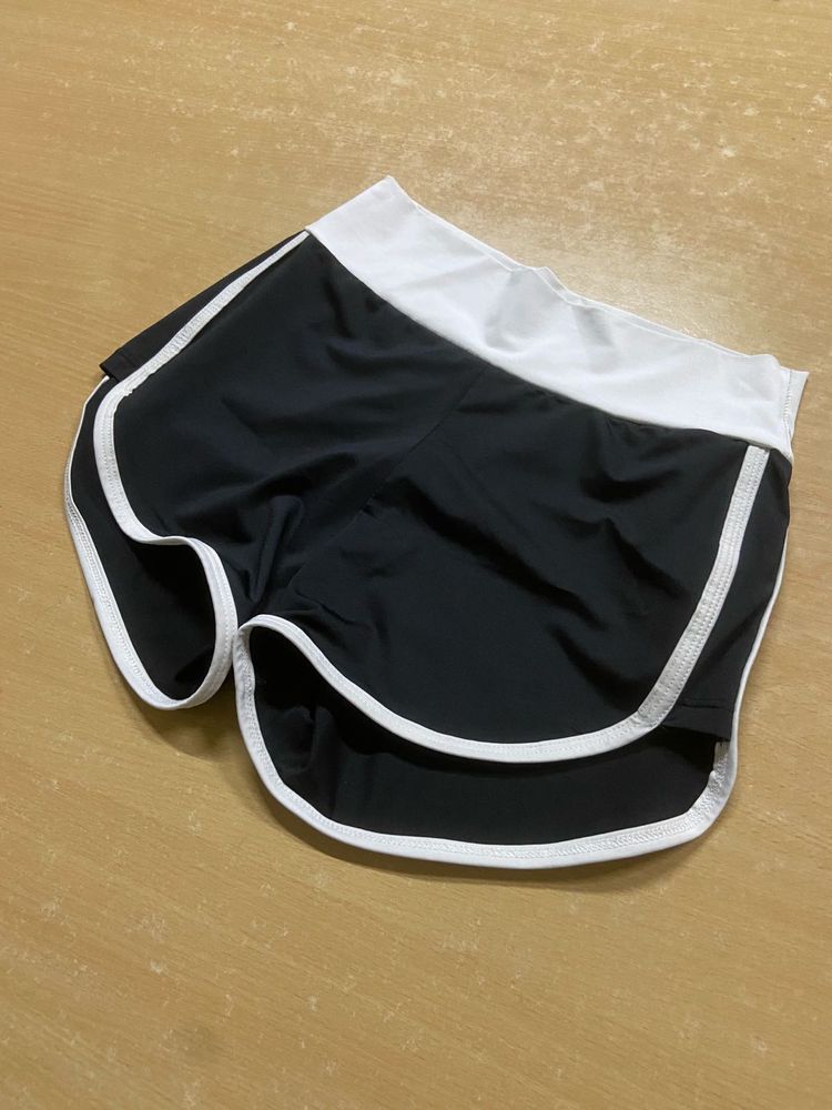 Black &amp; White Trim Athletic Shorts