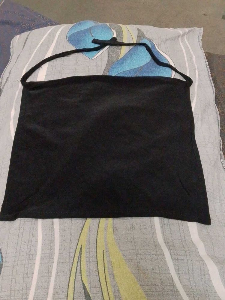 Black Halter Neck Tube Top
