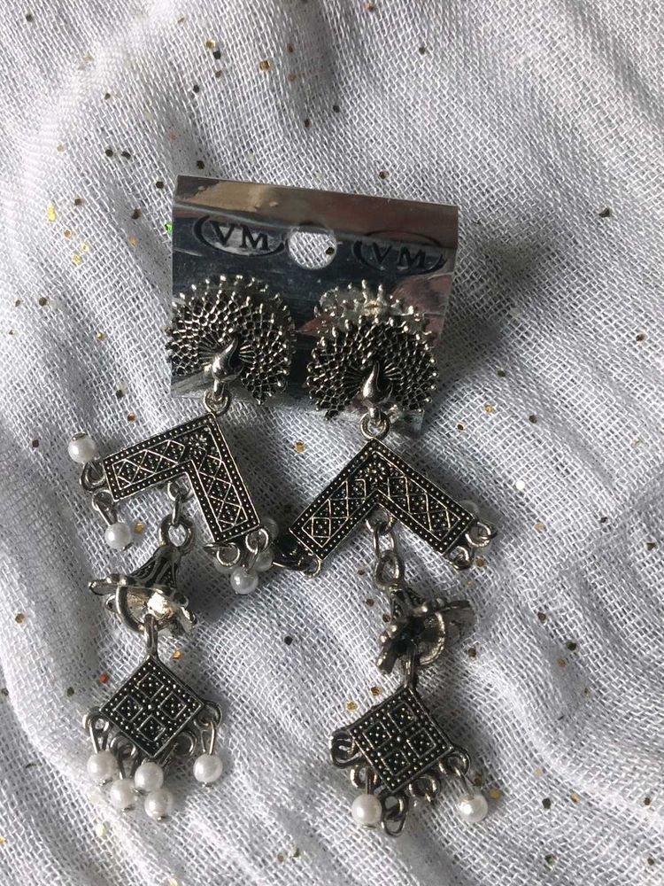 Peacock Jhumka Earrings