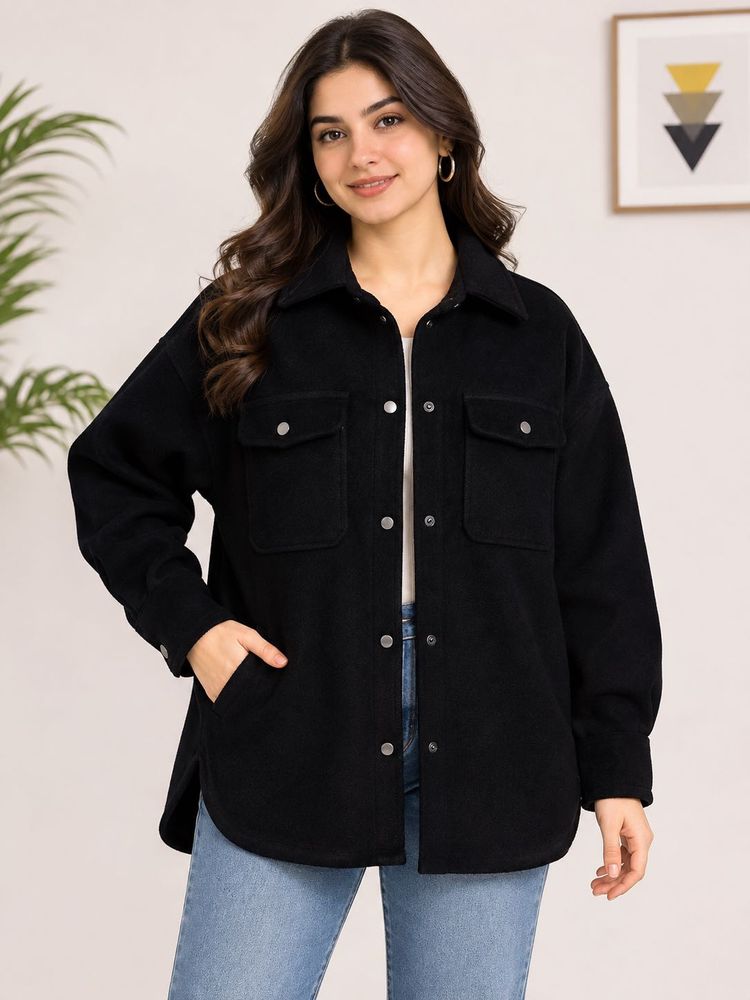 H&amp;M Black Shacket jacket