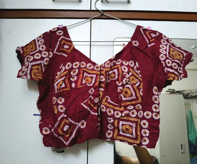 Maroon Beautiful Cotton Blouse