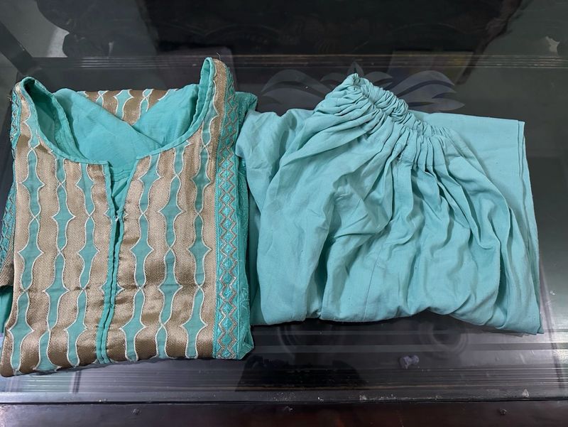 Sea Green Colour Kurta Set