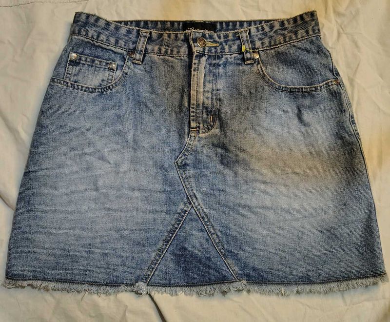 Blue Denim Mini Skirt