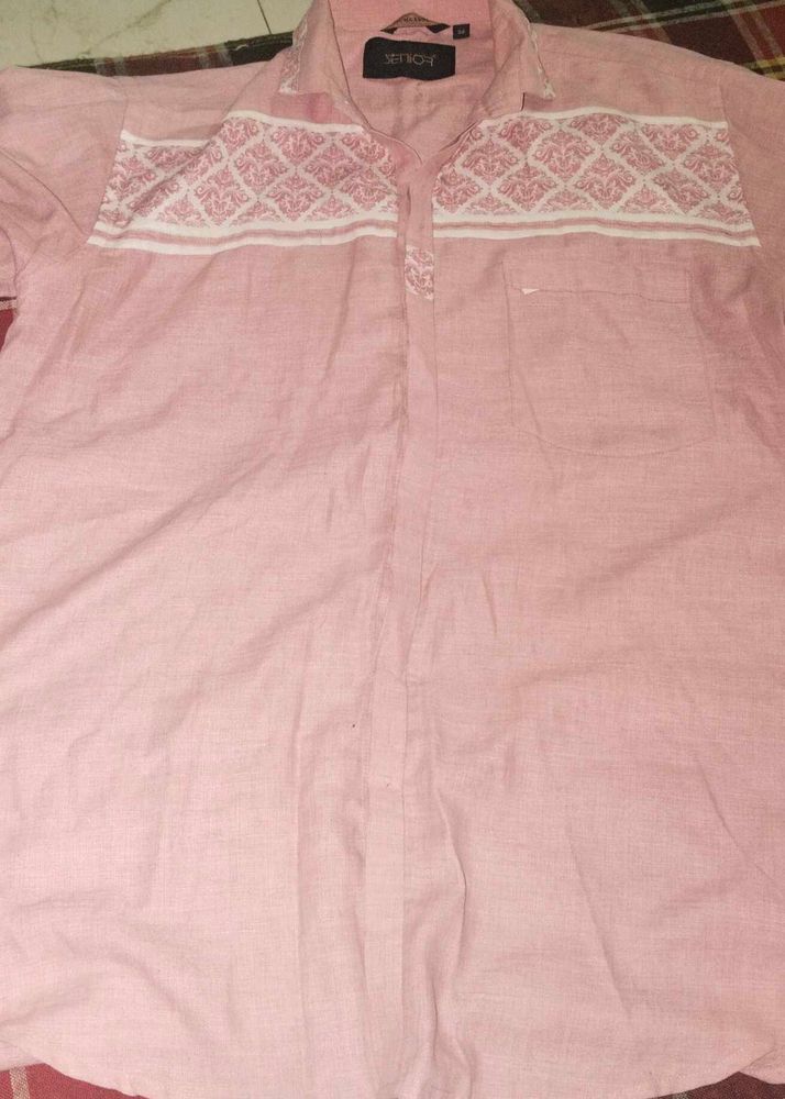 Men's Pink Short Sleeve Shirt