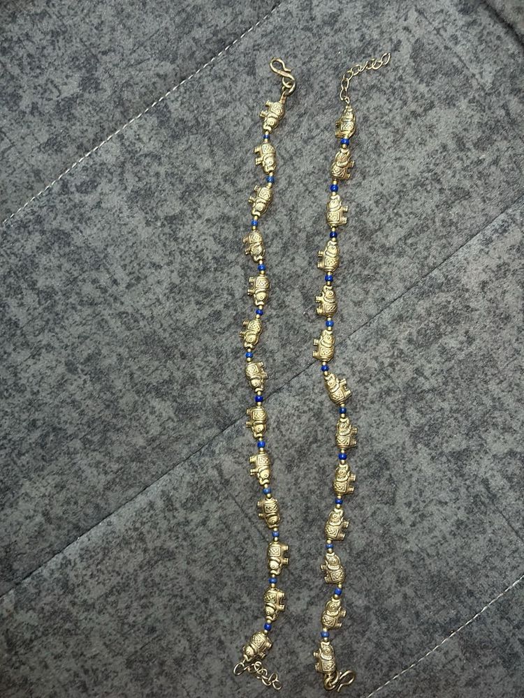 Elegant Elephant Charm Anklets