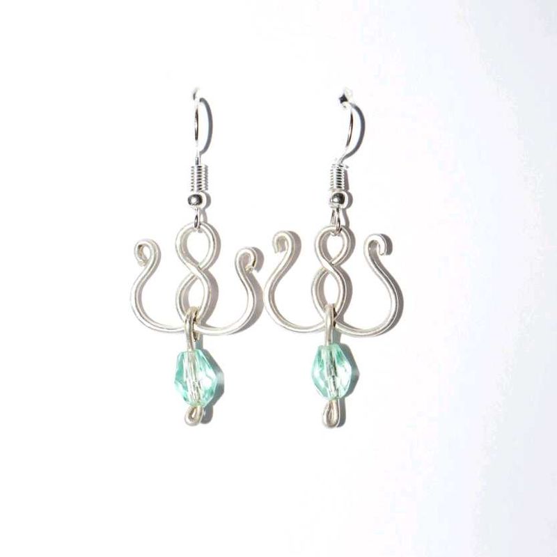 Trident Dangle Earrings - Handmade